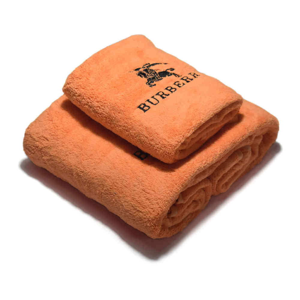 Orange Burberry Pink Premium Quality Towel - Set of 2