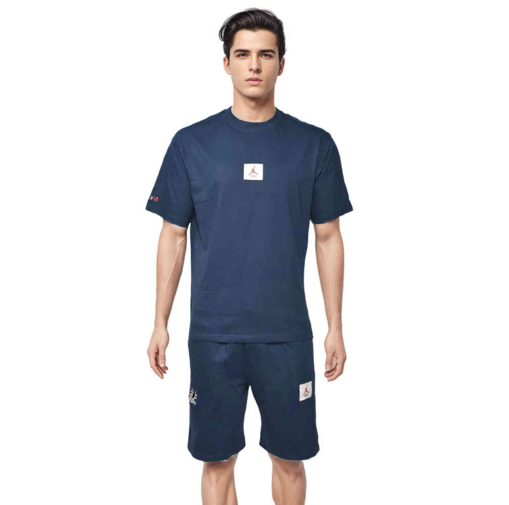 Blue Two 18 Cream Premium Mens T-shirt & Shorts Combo