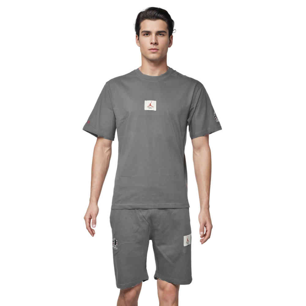 Grey Two 18 Cream Premium Mens T-shirt & Shorts Combo