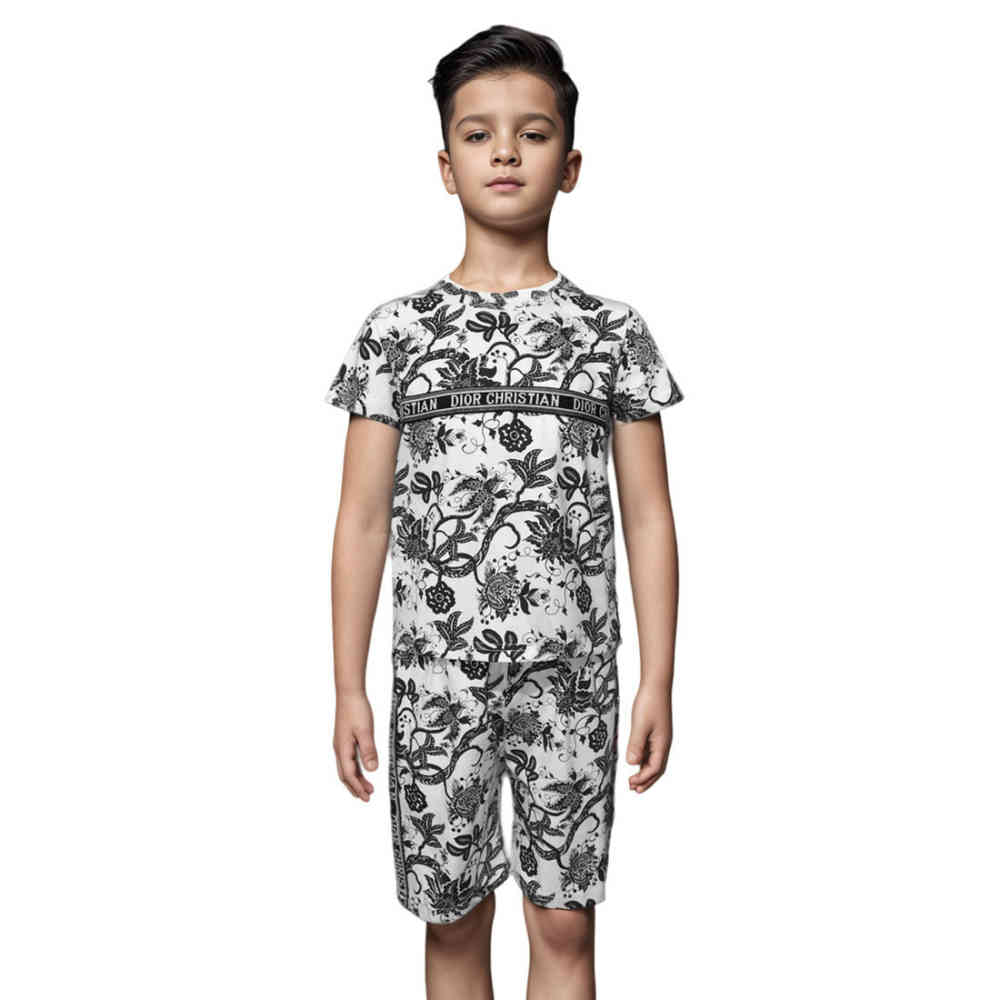 Christian Dior Floral Print Premium Kids Co-ord Set-thumb-0