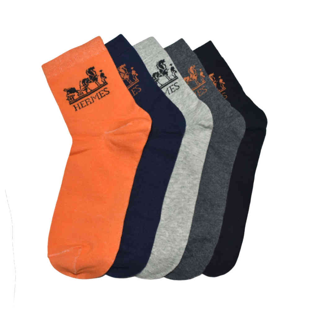 Hermes Multi Color Low Cut Premium Quality Socks-thumb-1