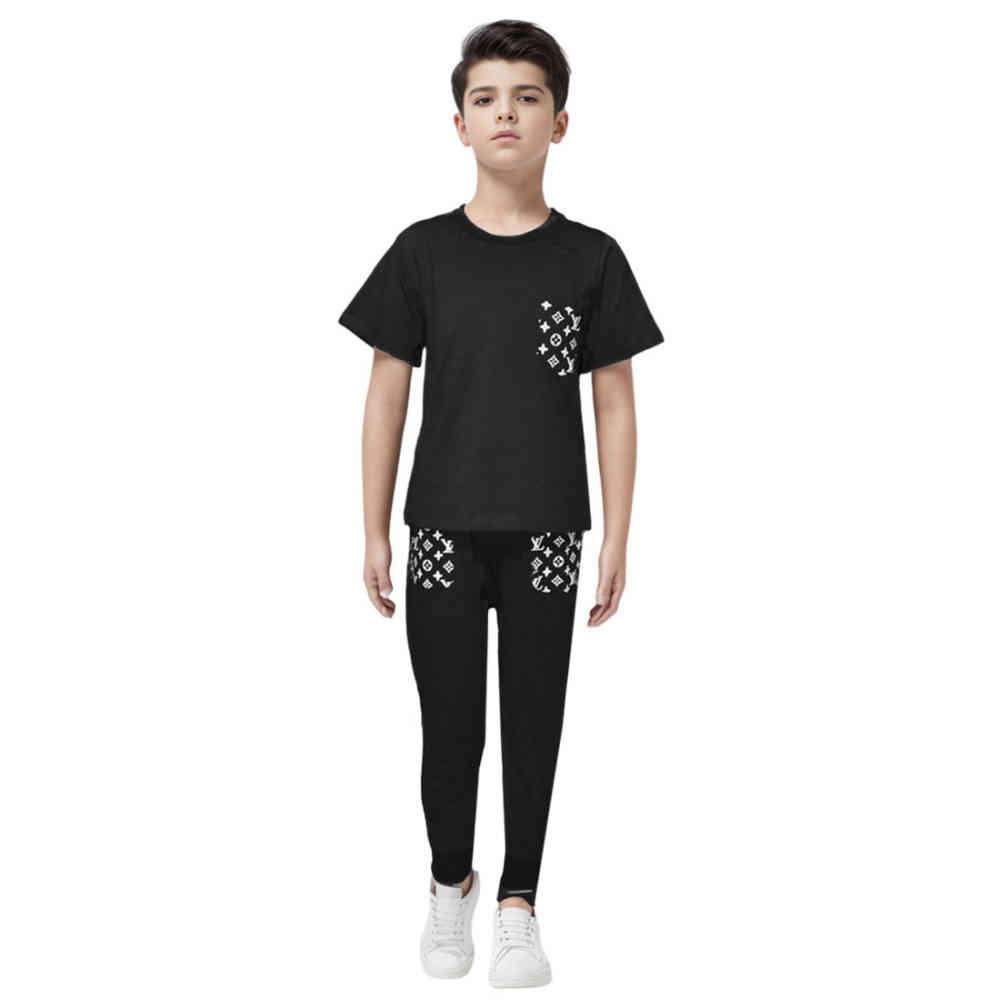 Louis Vuitton Black Premium Kids Co-ord Set-thumb-0