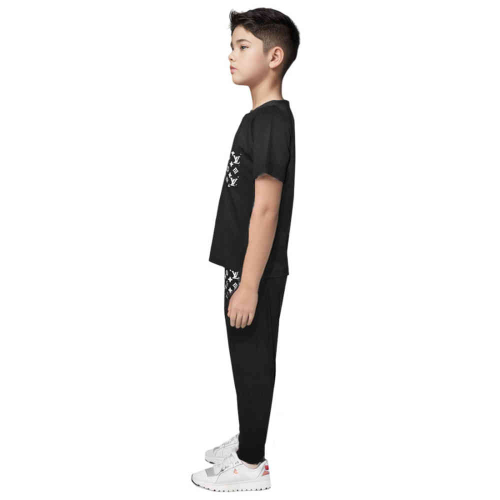 Louis Vuitton Black Premium Kids Co-ord Set-thumb-2