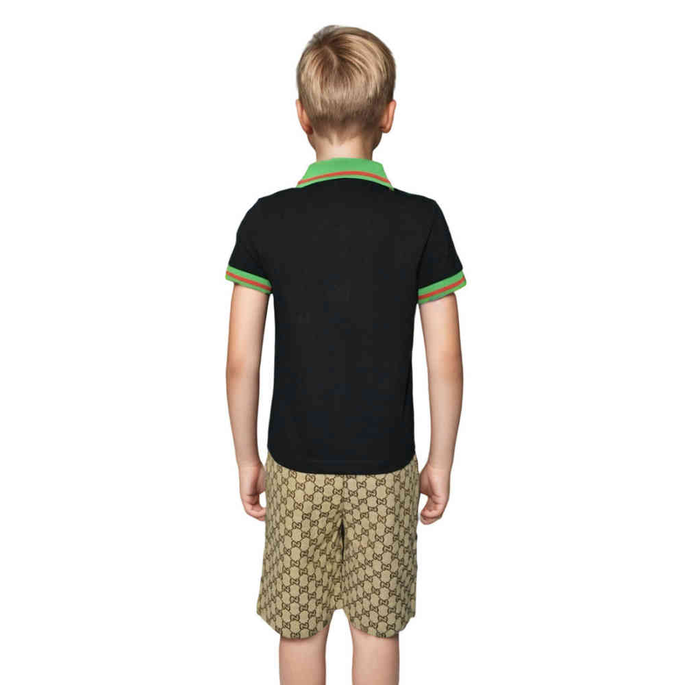 Gucci Embroidered Black Premium Kids Co-ord Set-1
