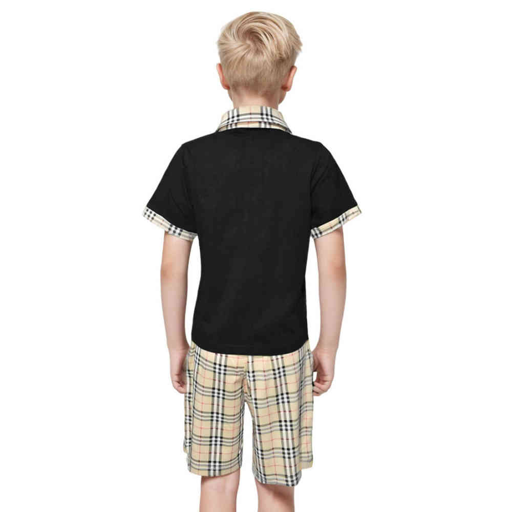 Burberry Embroidered logo Black Premium Kids Co-ord Set-thumb-1