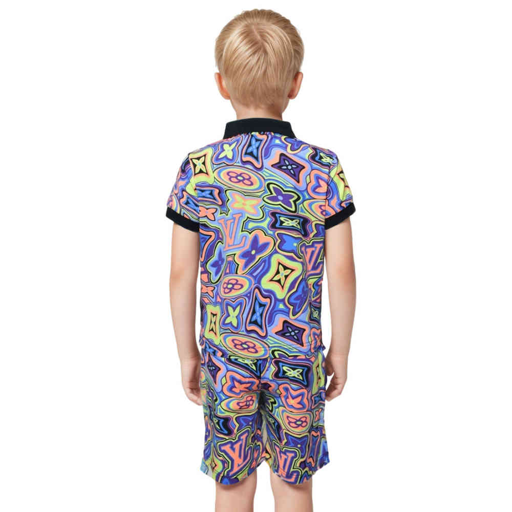 Louis Vuitton Multi Color Premium Kids Co-ord Set-thumb-1