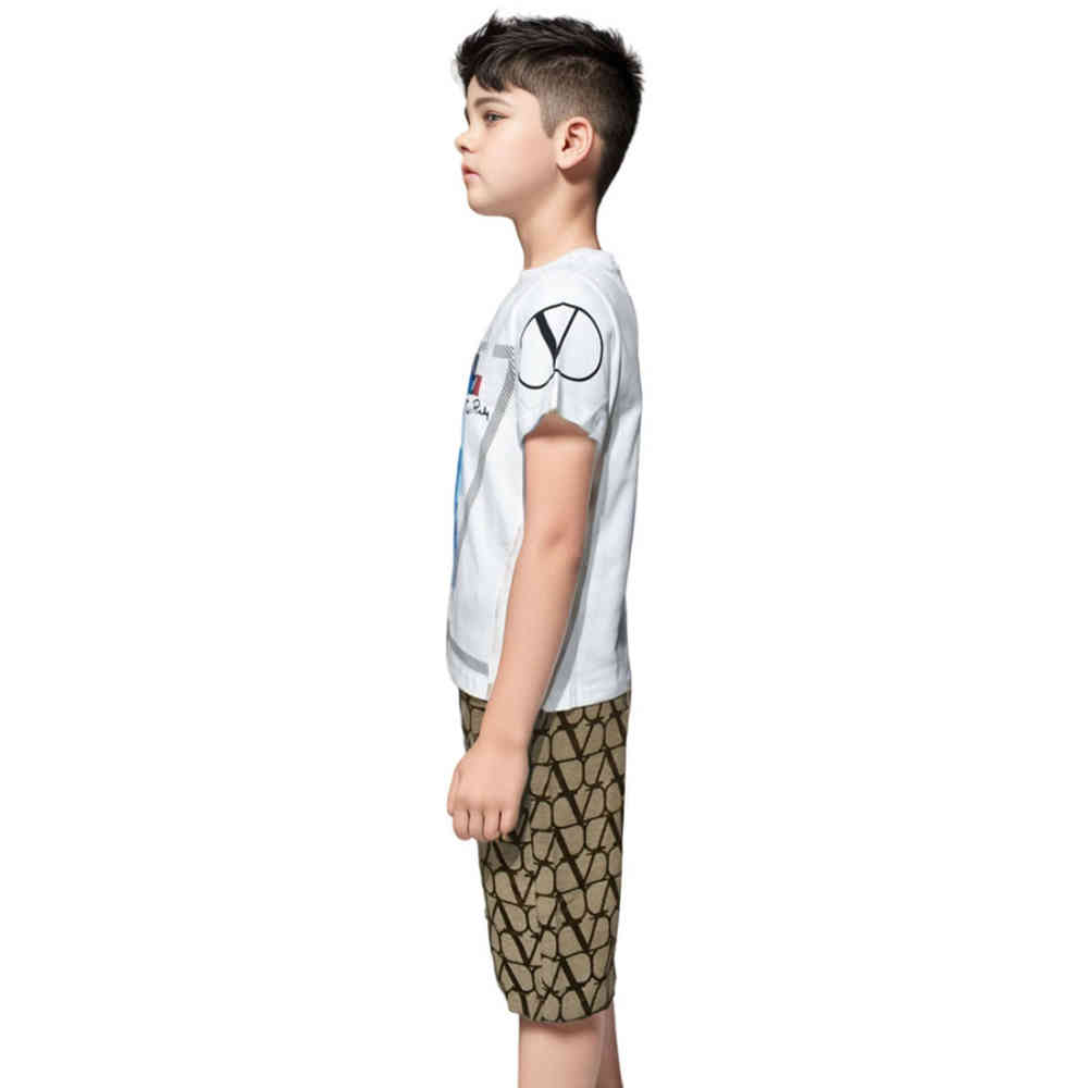 Valentino White Premium Quality Kids Co-ord Set-thumb-2
