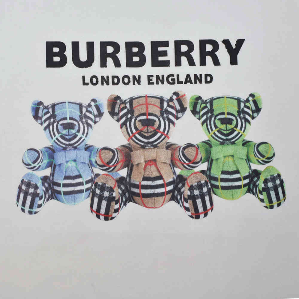 Burberry White Teddy-bear Print Premium Kids Co-ord Set-3