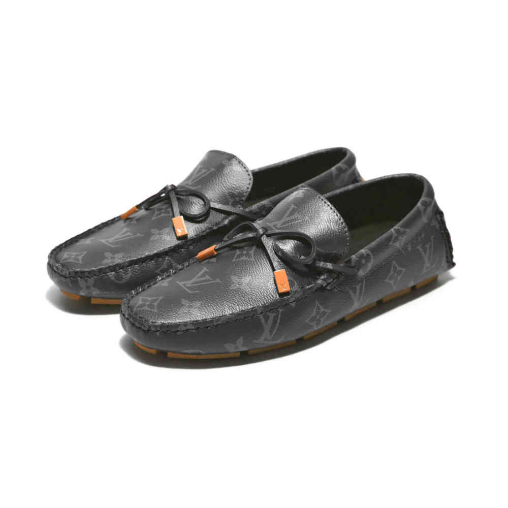 Black Louis Vuitton Brown Driver Moccasin Loafers