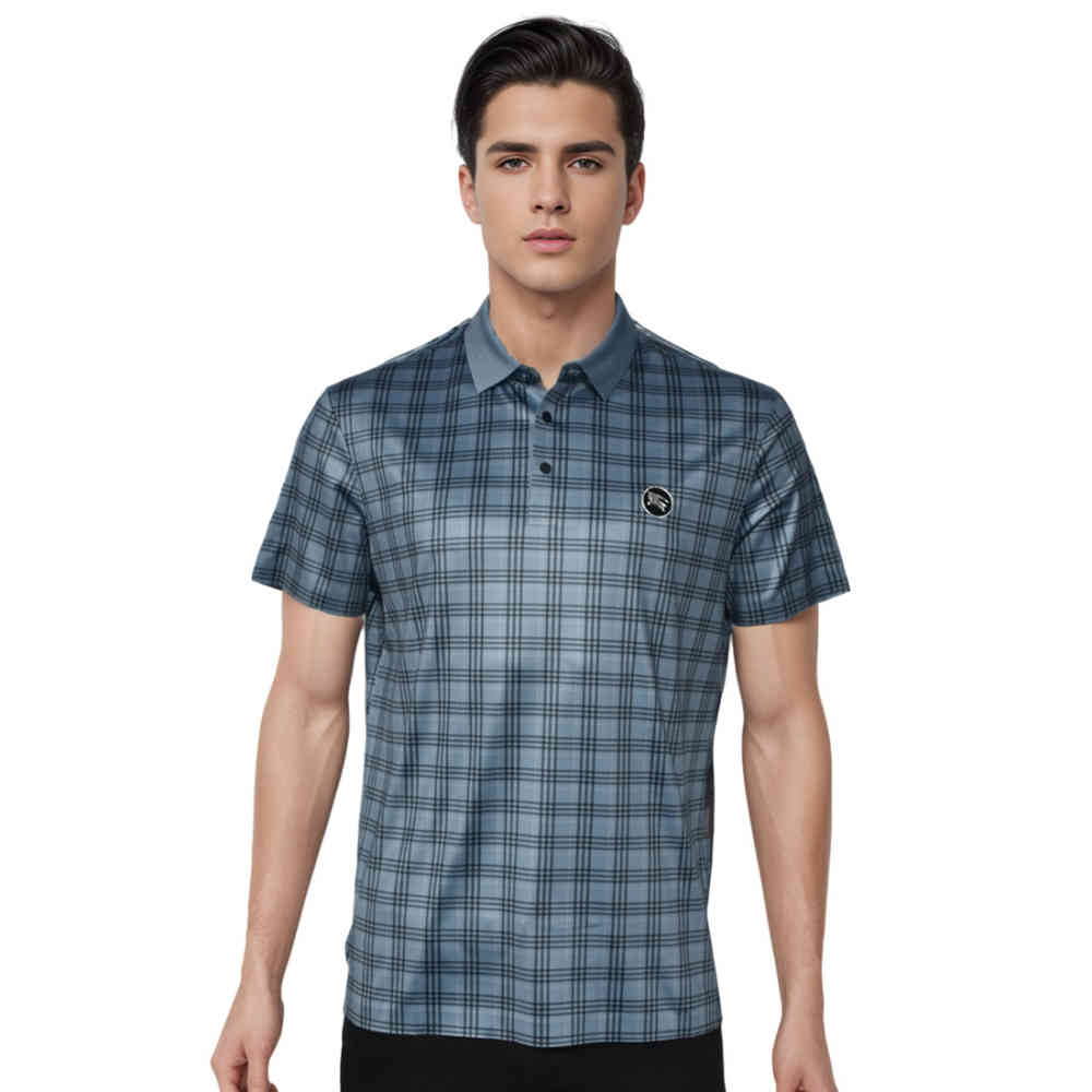 Blue Burberry Green Check Premium Quality T-shirt