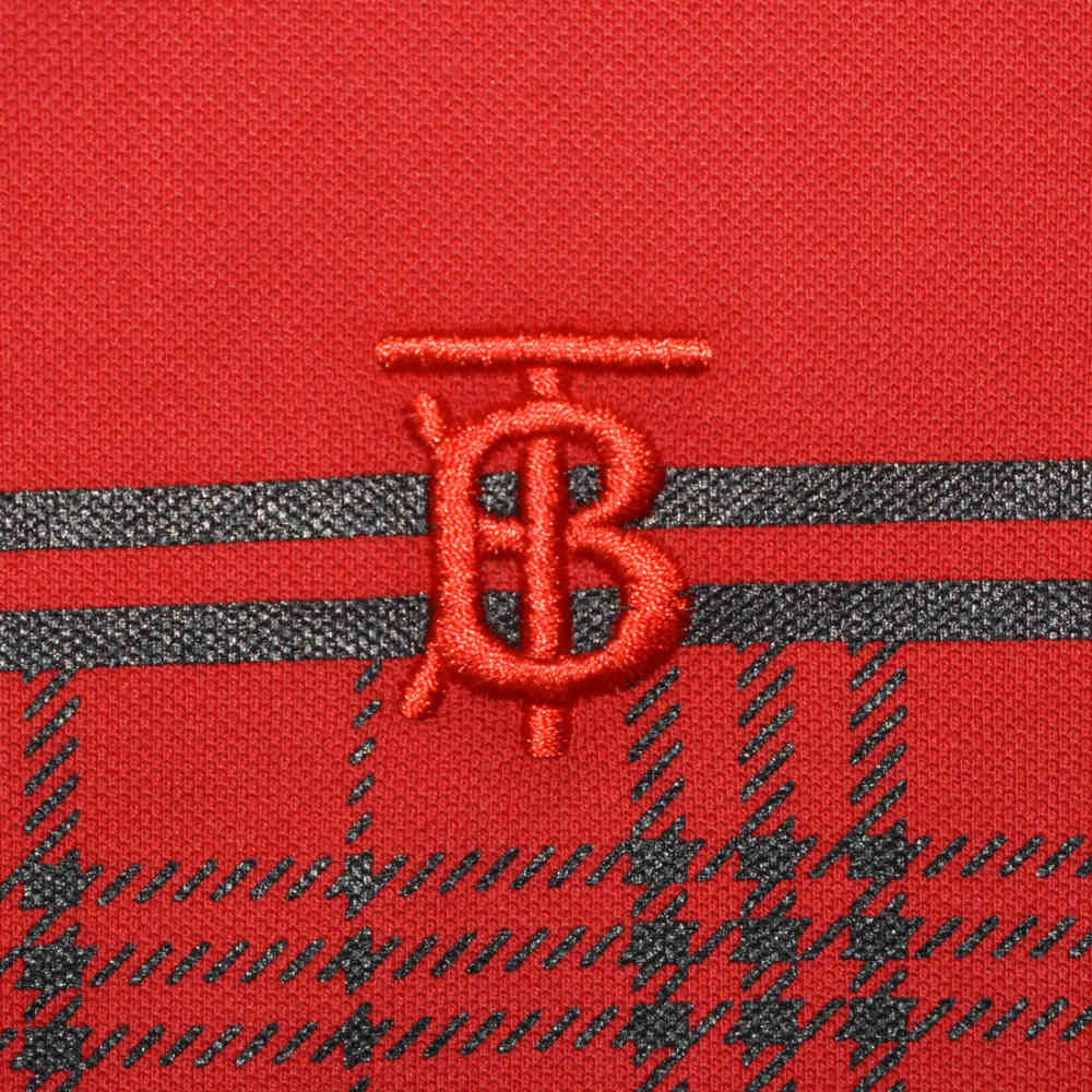 Burberry TB Embroidered Red Premium Polo T-shirt-thumb-3