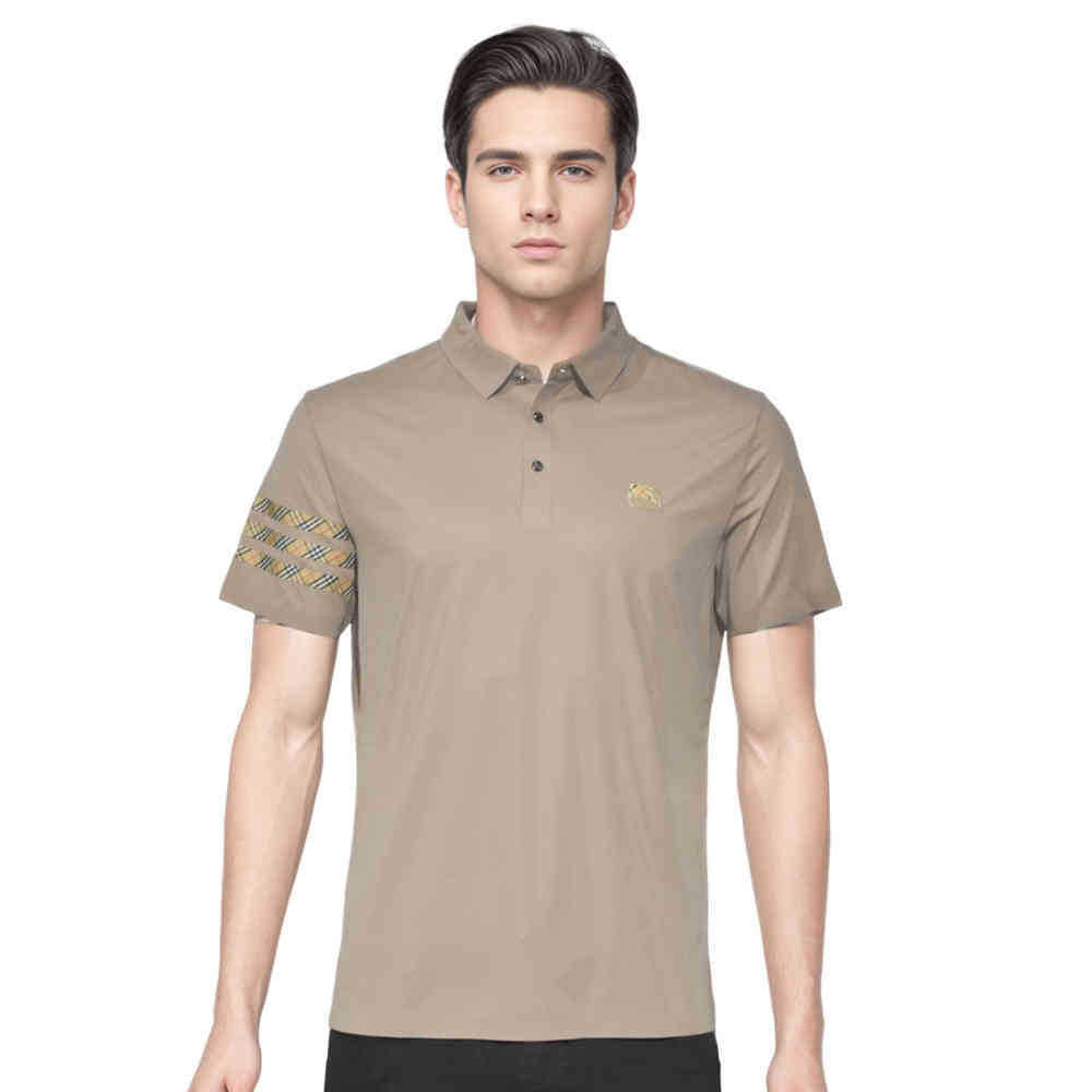 Brown Burberry Grey Premium Quality Polo Tees