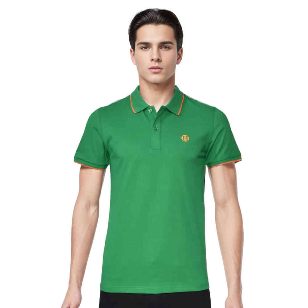 Green Hermes Black Premium Quality Half Sleeve Polo T-shirt