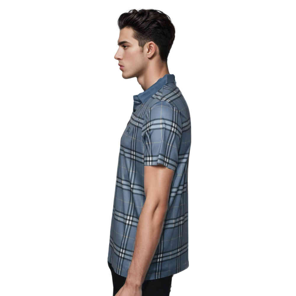 Burberry Blue Embroidered Logo Premium Polo T-shirt-2