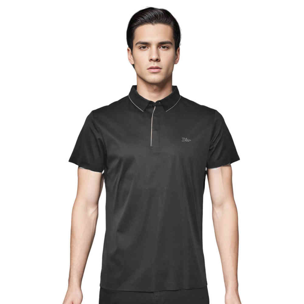 Black Dior Dark Green Premium Quality Polo Tees