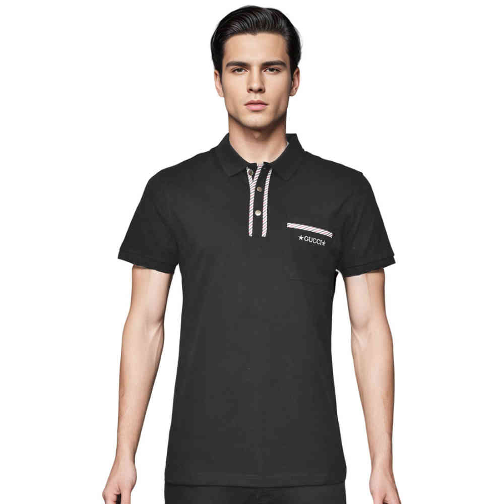 Black Gucci Green Premium Quality Polo T-shirt