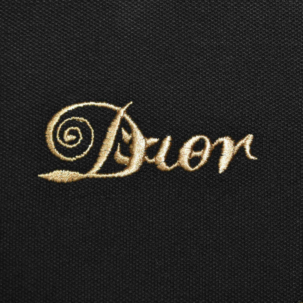 Dior Premium Black Quality Embroidered Polo T-shirt-thumb-4