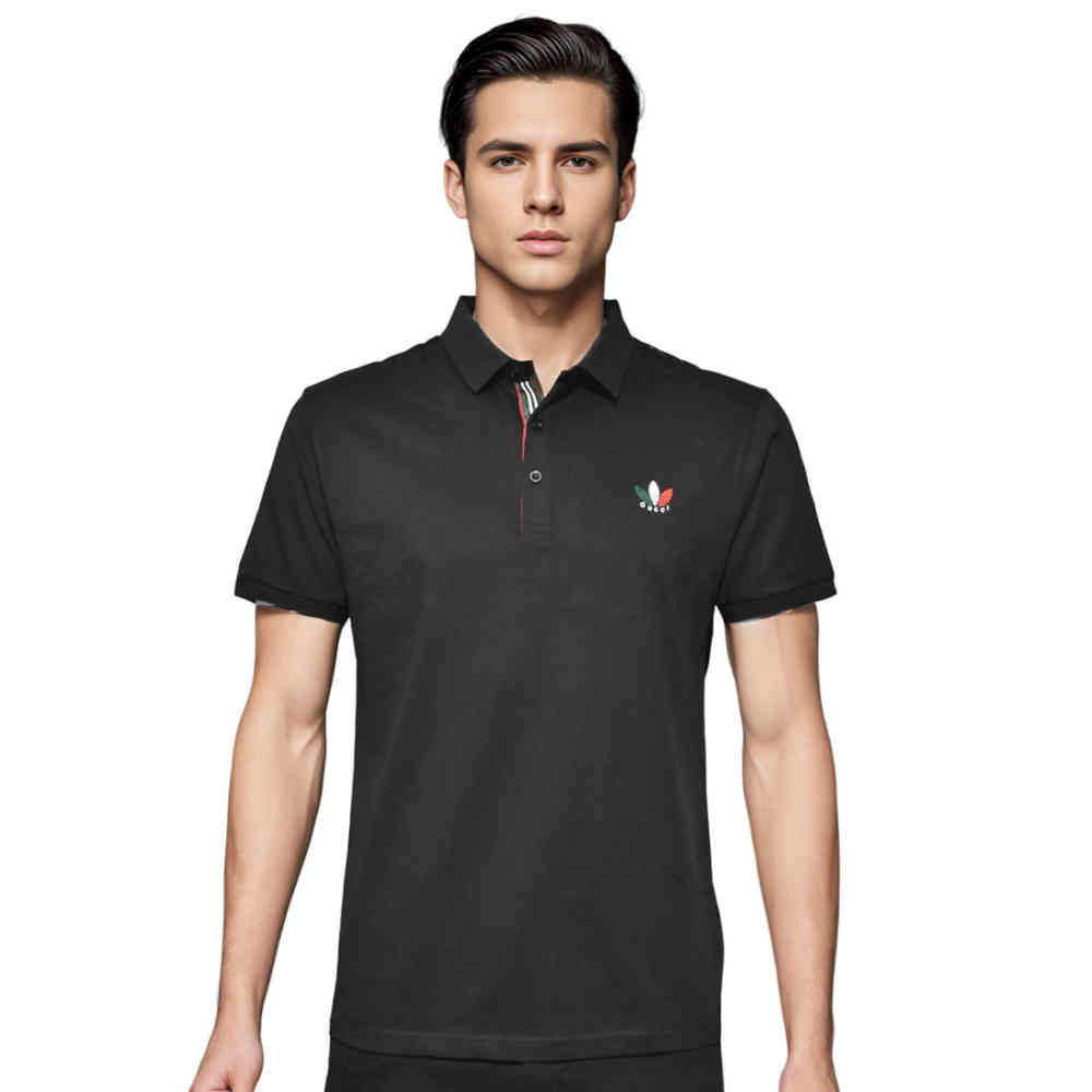 Black Gucci White Premium Quality Polo T-shirt