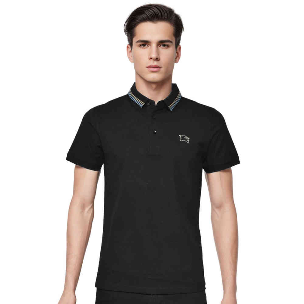 Black Burberry Blue Premium Quality Polo Tees