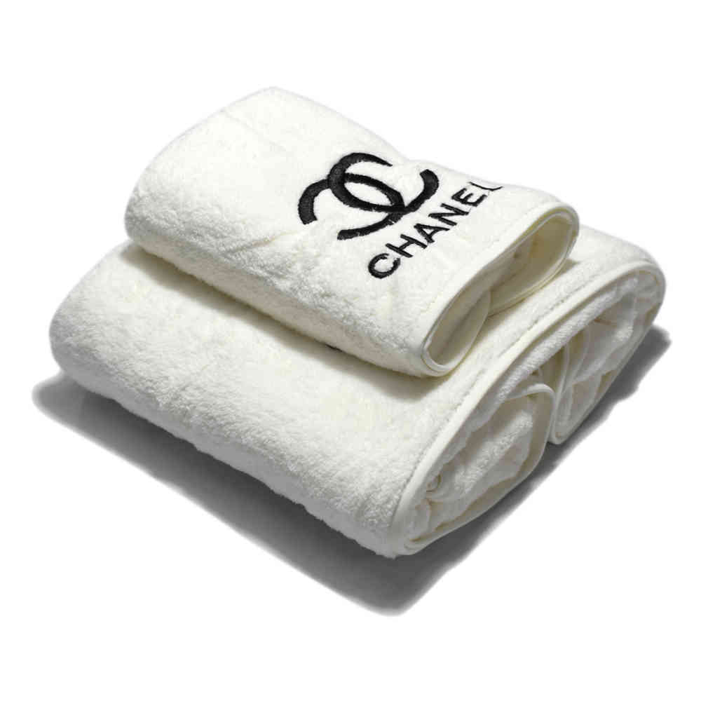 Off White Chanel Embroidery Logo Pink Premium Towels - Set of 2