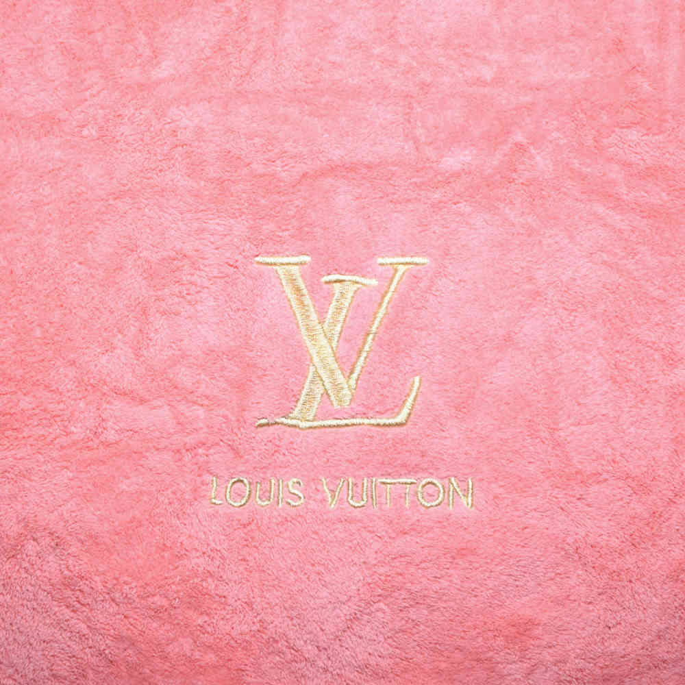 Louis Vuitton Embroidery Logo Pink Towels - Set of 2-1