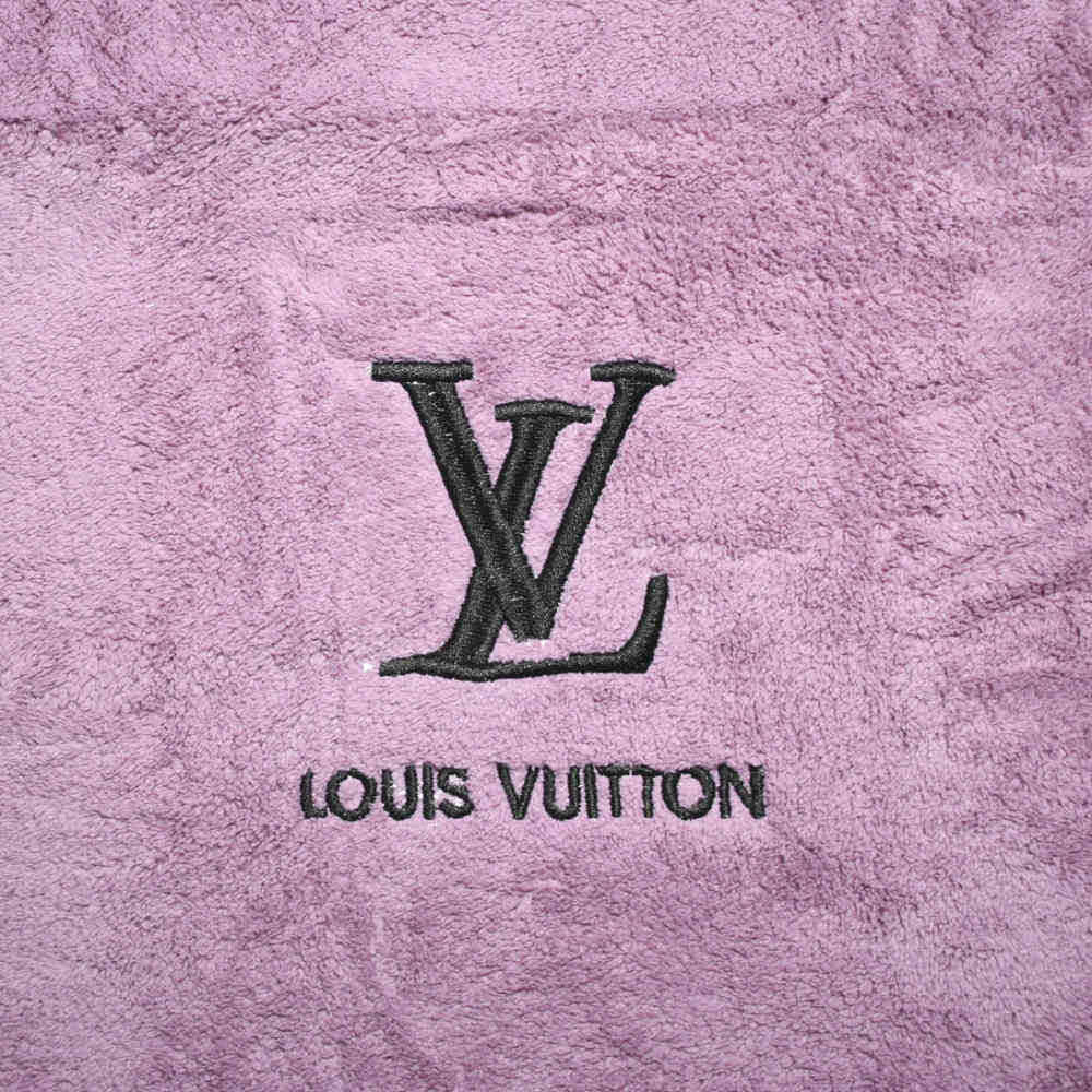 Louis Vuitton Embroidered logo Purple Premium Towel - Set of 2-thumb-1