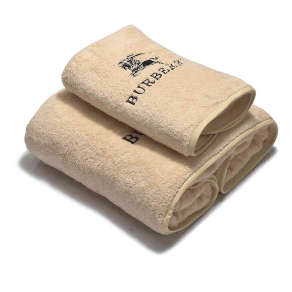 Light Brown Burberry Pink Premium Quality Towel - Set of 2