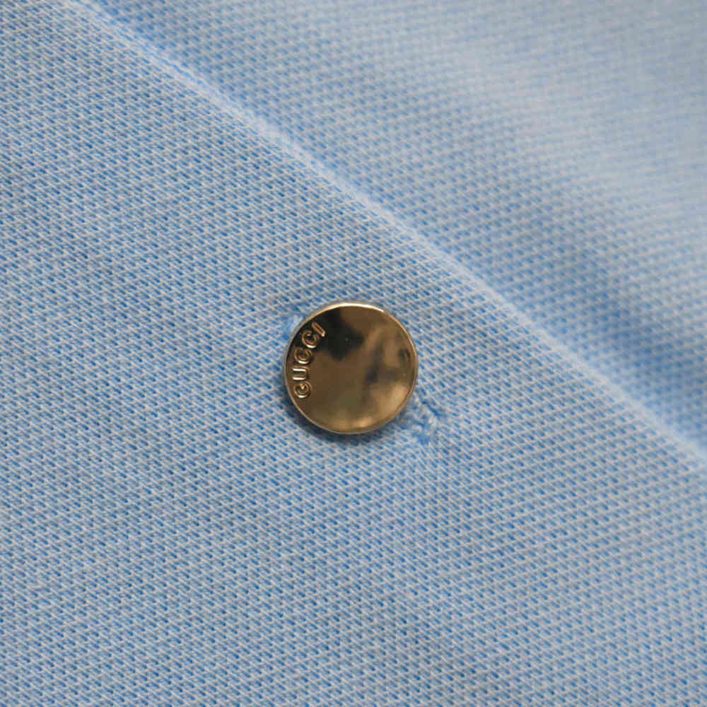 Gucci Sky Blue Premium Quality Polo Men's T-shirt-4
