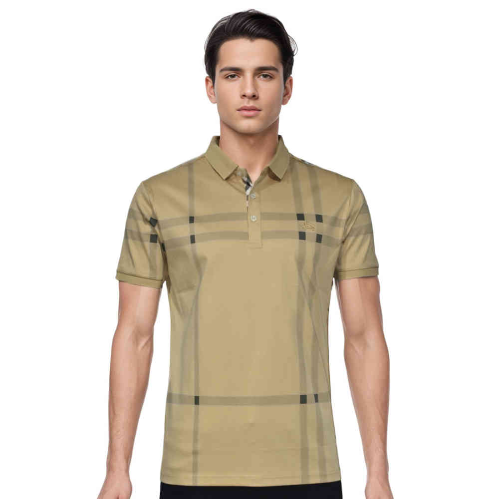 Brown Burberry White Premium Quality Polo Tees