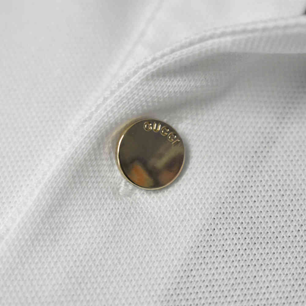 Gucci White Premium Quality Polo Men's T-shirt-3