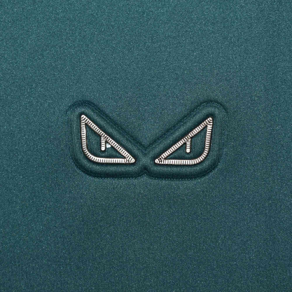 Fendi Embossed logo Dark Green Premium Polo T-shirt-thumb-3