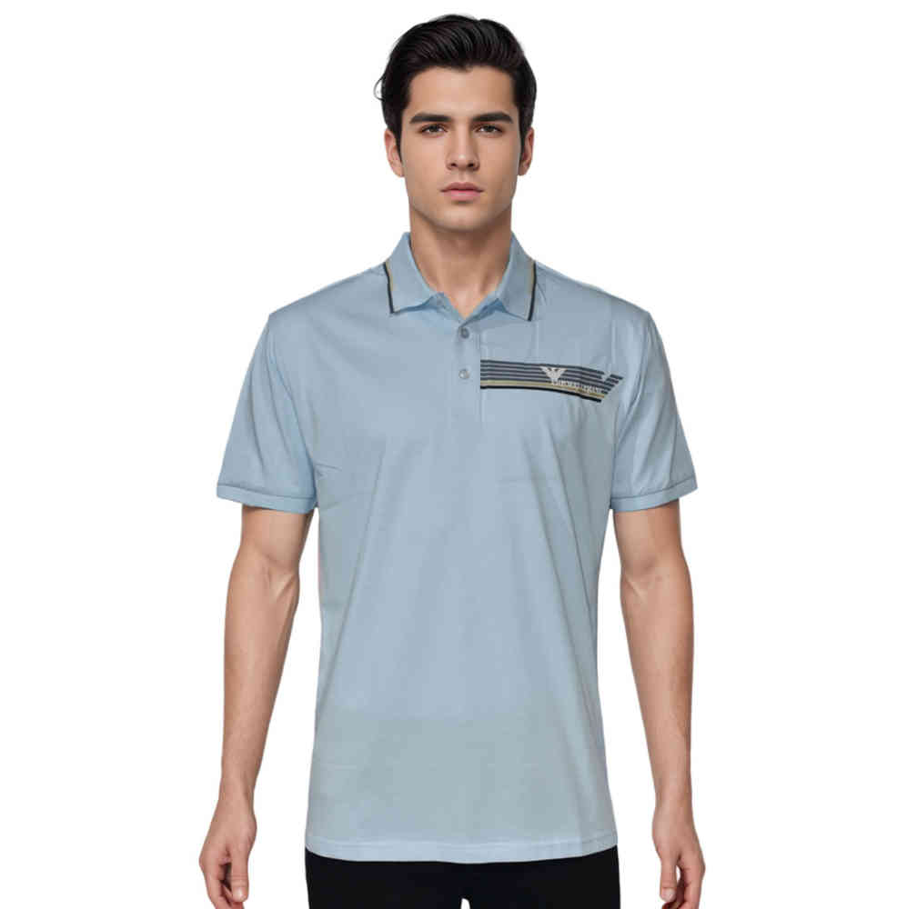 Blue Emporio Armani logo Print White Premium T-shirt