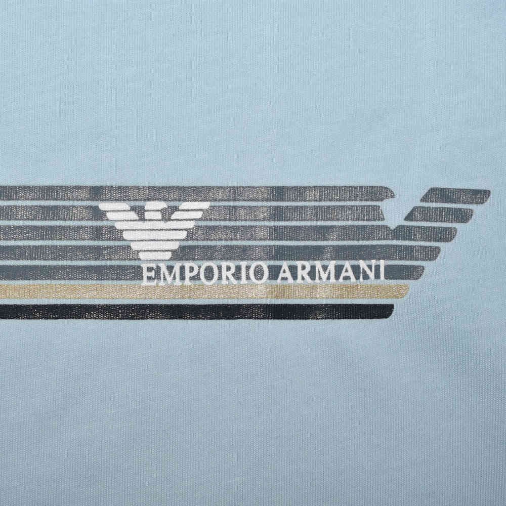 Emporio Armani logo Print Blue Premium T-shirt-3