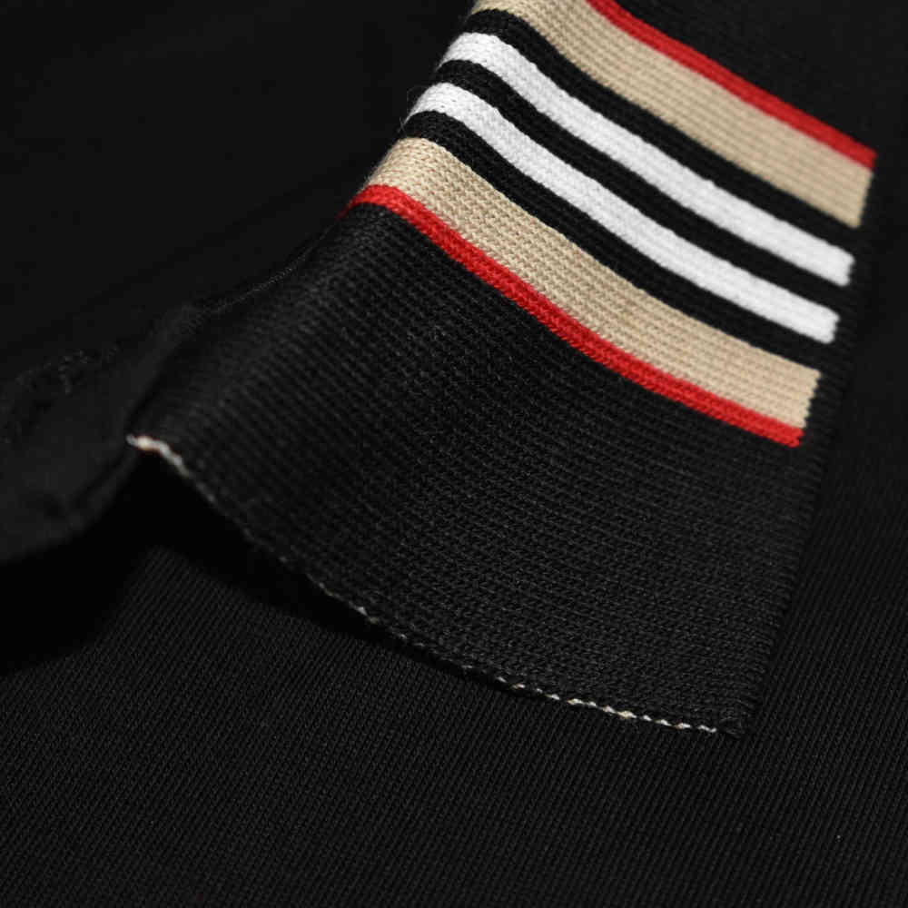 Burberry Embroidered logo Black Premium Polo T-shirt-thumb-4