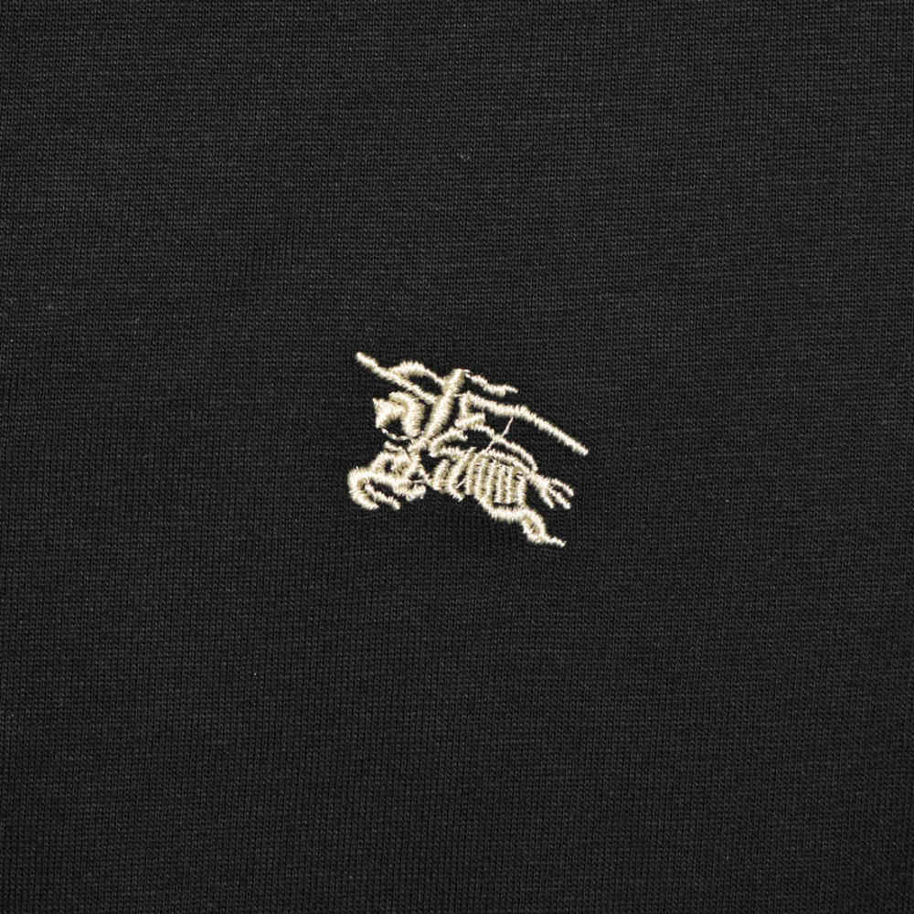 Burberry Embroidered logo Black Premium Polo T-shirt-thumb-3