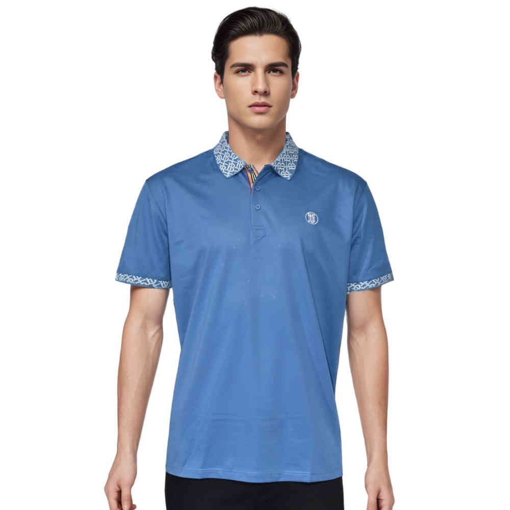 Blue Burberry Black Premium Quality Polo Cotton T-shirt