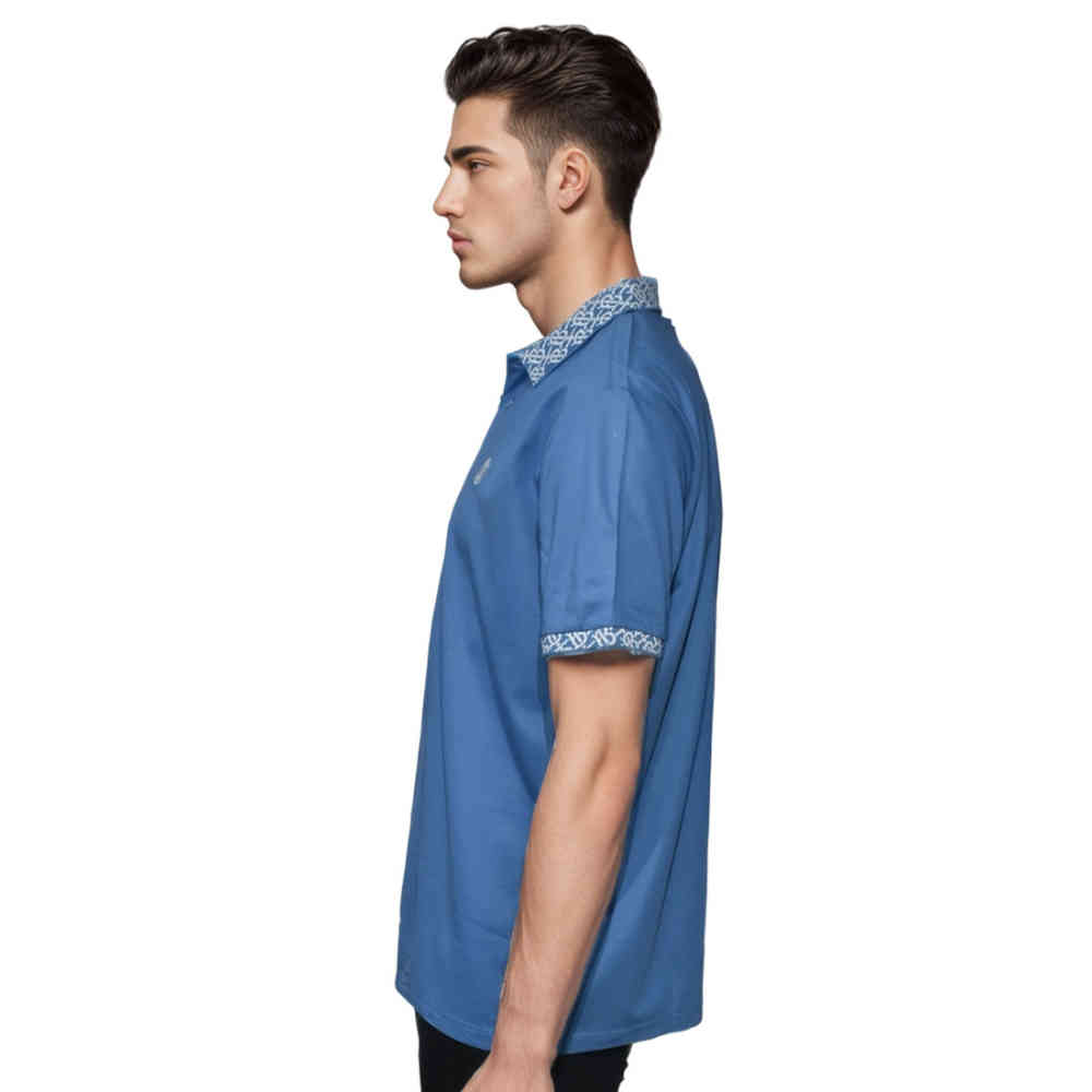 Burberry Blue Premium Quality Polo Cotton T-shirt-2