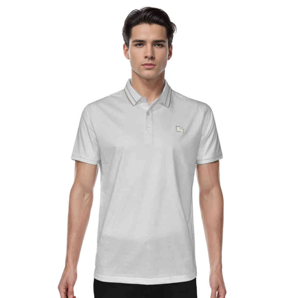 White Burberry logo Icon Black Premium Polo T-shirt