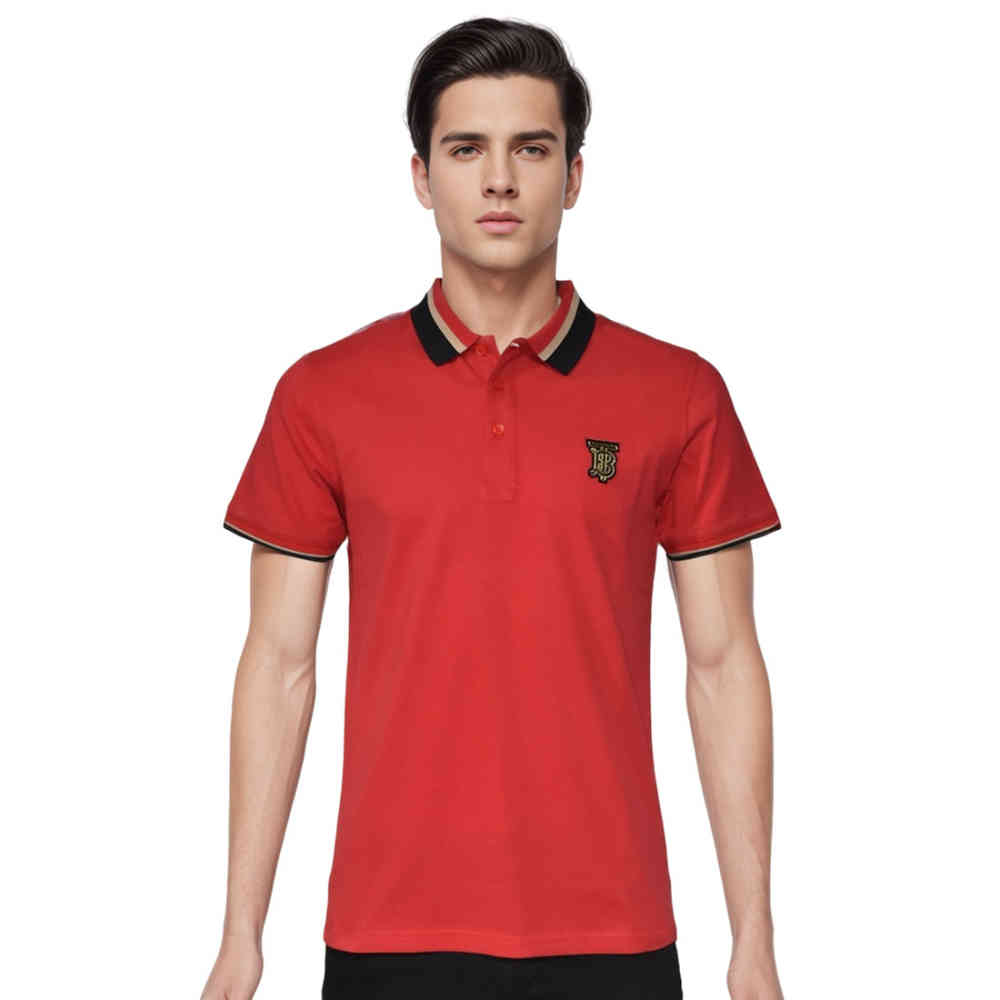 Red Burberry White Premium Quality Cotton T-shirt