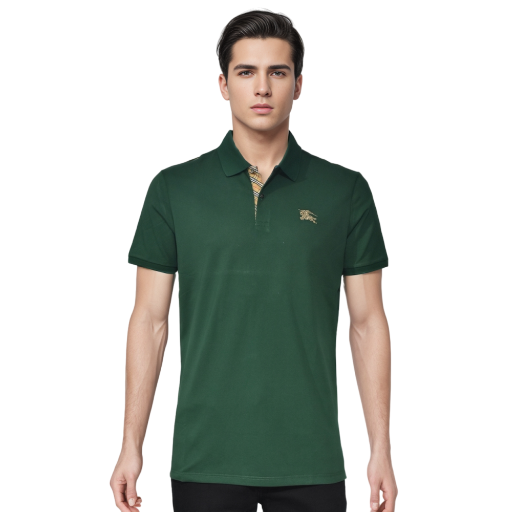 Green Burberry Embroidered logo Orange Premium T-shirt