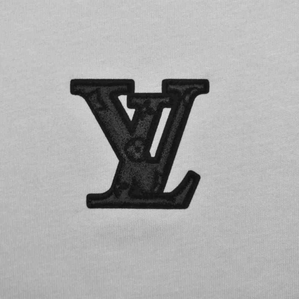 Louis Vuitton Monogram Embroidered White Premium T-shirt-3