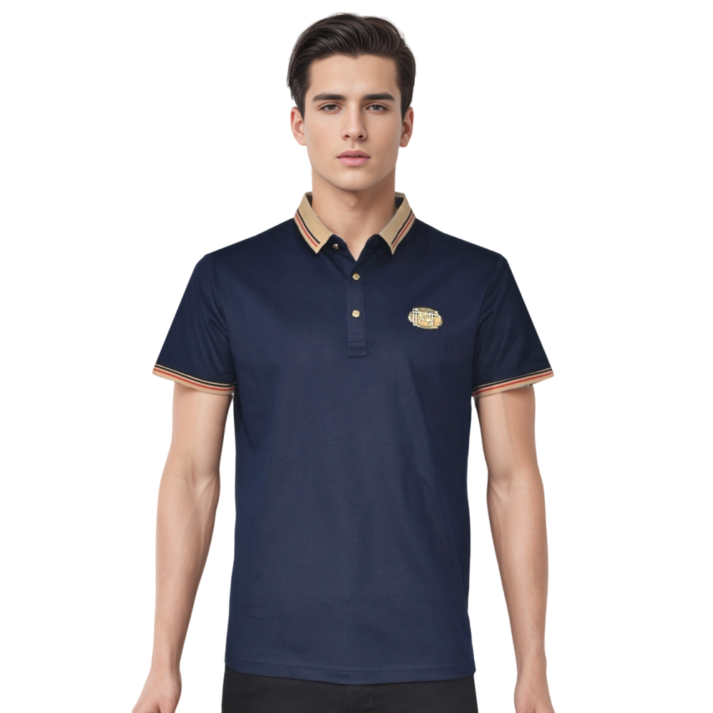 Blue Burberry Embossed logo Green Premium T-shirt