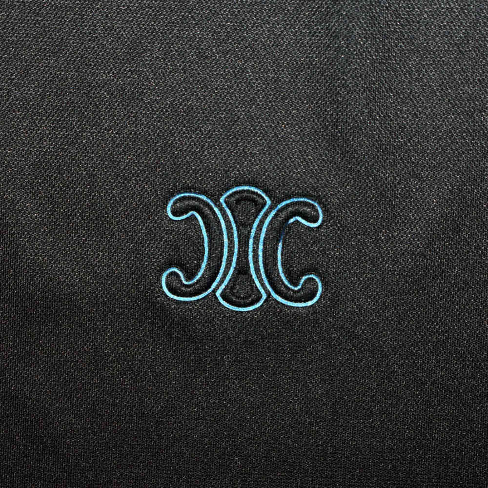 Celine Embossed logo Black Premium Polo T-shirt-3