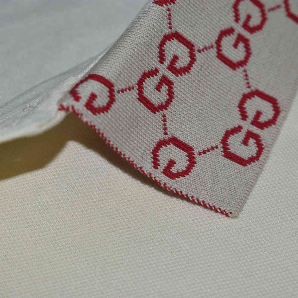 Gucci Embroidered Cream Premium Polo T-shirt-4
