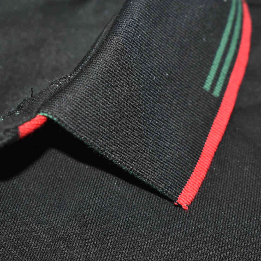 Gucci Embroidered logo Black Cotton Polo T-shirt-5