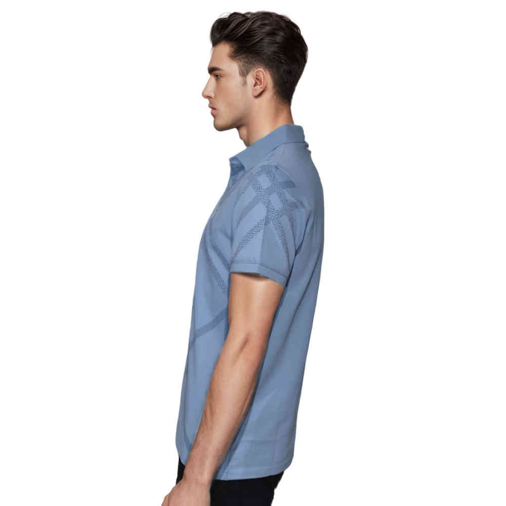 Burberry Printed Navy Blue Premium Luxury Polo T-shirt-thumb-2