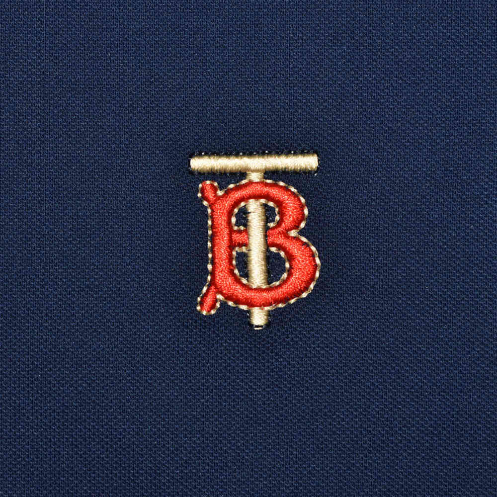 Burberry TB Embroidered Blue Premium Luxury T-shirt-3