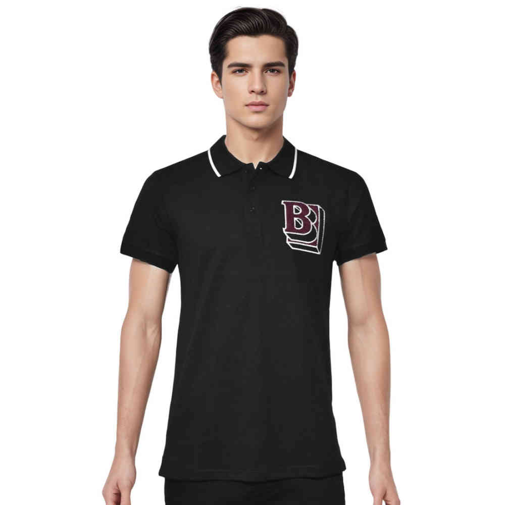 Black Burberry Letter Graphic White Cotton Pique T-shirt