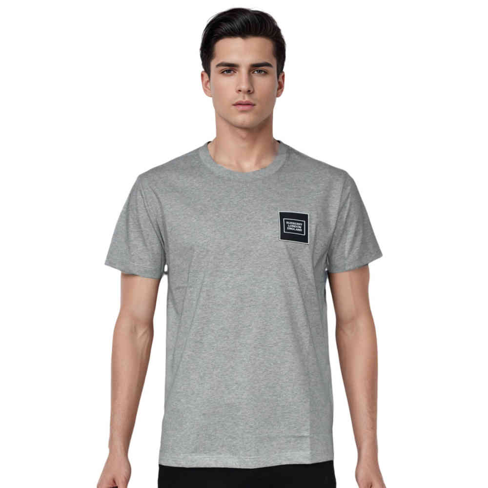 Grey Burberry Patch Purple Premium Quality T-shirt