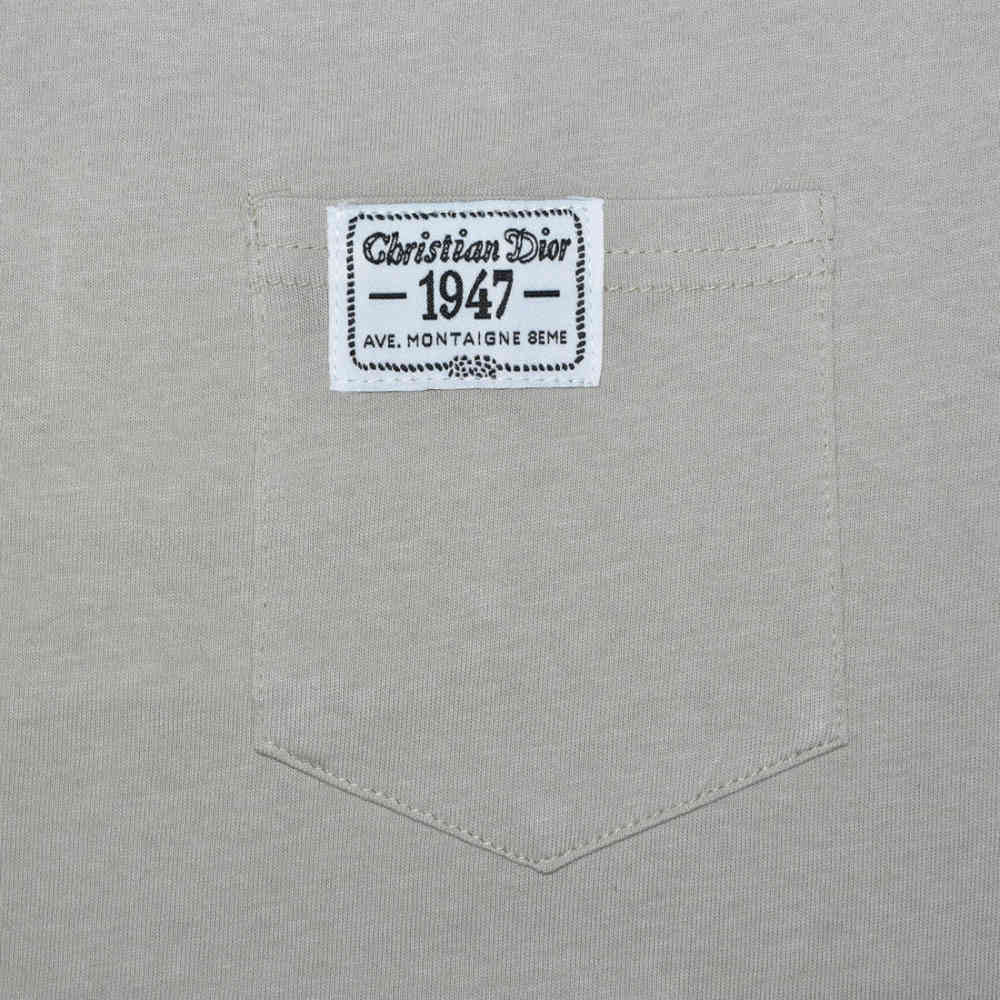 Dior Pocket Patch Brown Premium Cotton T-shirt-3